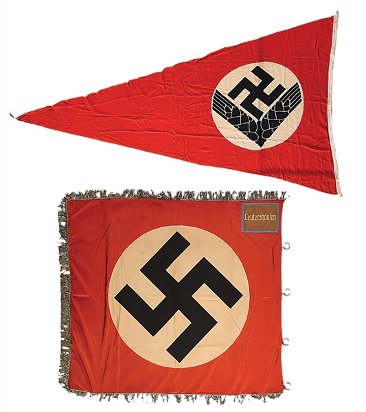 LOT OF 2: THIRD REICH FLAG & BANNER
