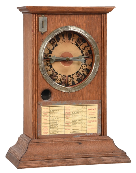 5¢ US NOVELTY ECLIPSE TRADE STIMULATOR WITH PLAYING CARD DIAL.