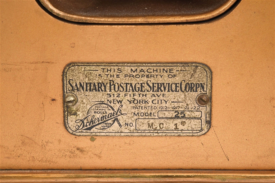 Lot Detail - 5¢ SCHERMACK MODEL 25 POSTAGE STAMP VENDING MACHINE.