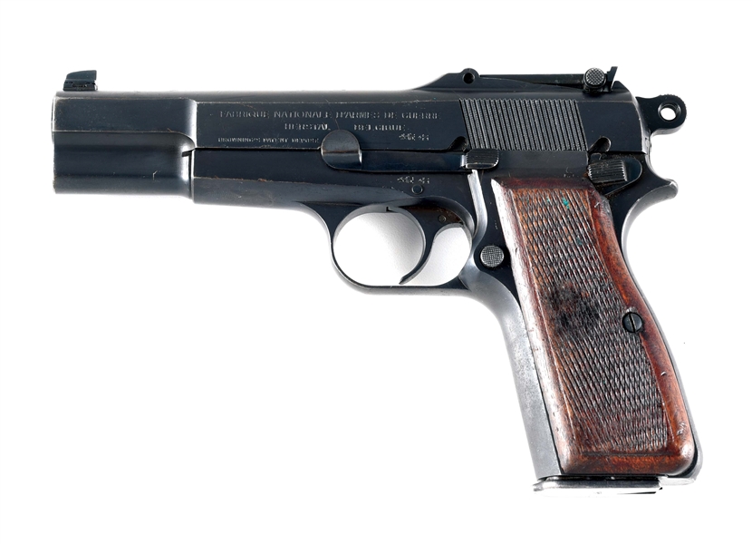 (C) FN BROWNING BELGIAN HI-POWER SEMI-AUTOMATIC PISTOL WITH HOLSTER STOCK.