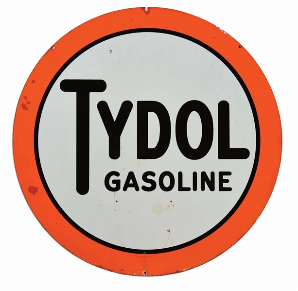 TYDOL GASOLINE PORCELAIN SERVICE STATION SIGN.