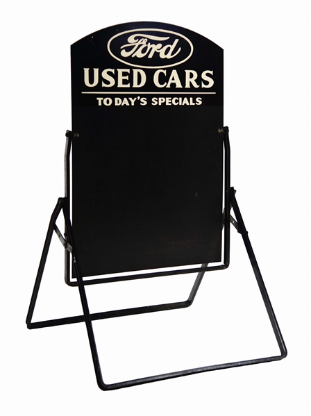 RARE FORD USED CARS TODAYS SPECIALS TIN CHALKBOARD CURBSIDE SIGN. 