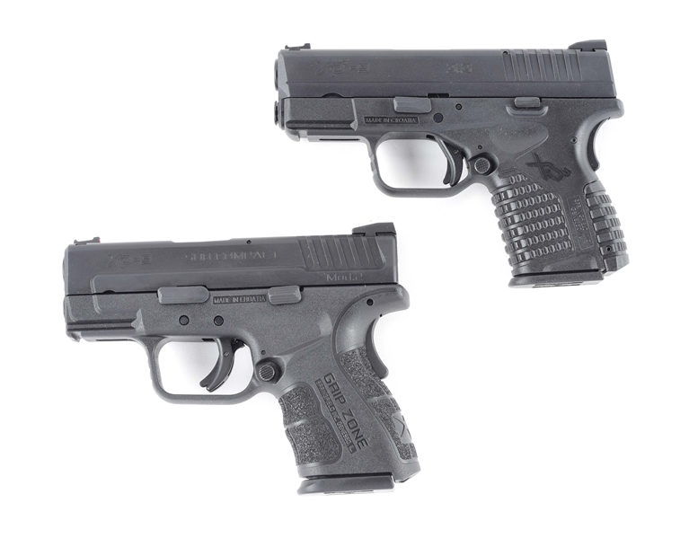 (M) LOT OF 2: SPRINGFIELD ARMORY XDS-9 3.3 & XD-9 SUB-COMPACT MODEL 2 SEMI-AUTOMATIC PISTOLS.