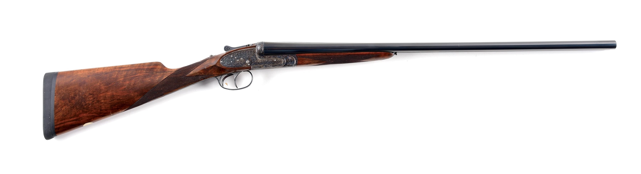 (M) CASED AYA 20 BORE SIDE BY SIDE SHOTGUN.