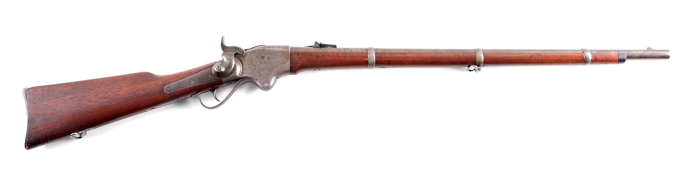 (A) SPENCER MODEL 1860 LEVER ACTION .56-56 RIFLE.