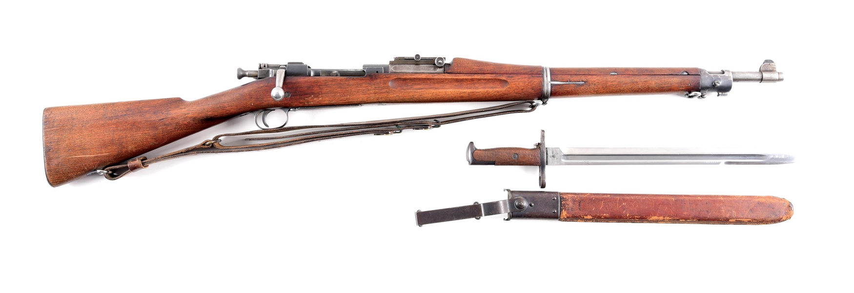 (C) SPRINGFIELD MODEL 1903 BOLT ACTION RIFLE WITH BAYONET.