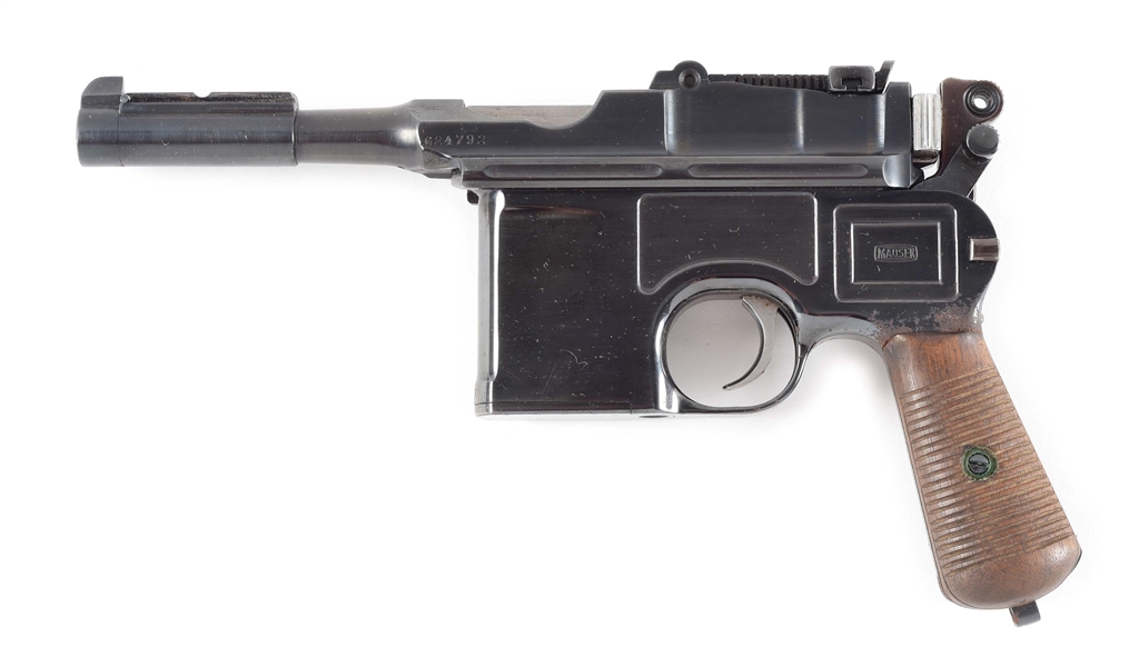 (C) MAUSER C96 POST WAR BOLO SEMI-AUTOMATIC PISTOL WITH STOCK HOLSTER.