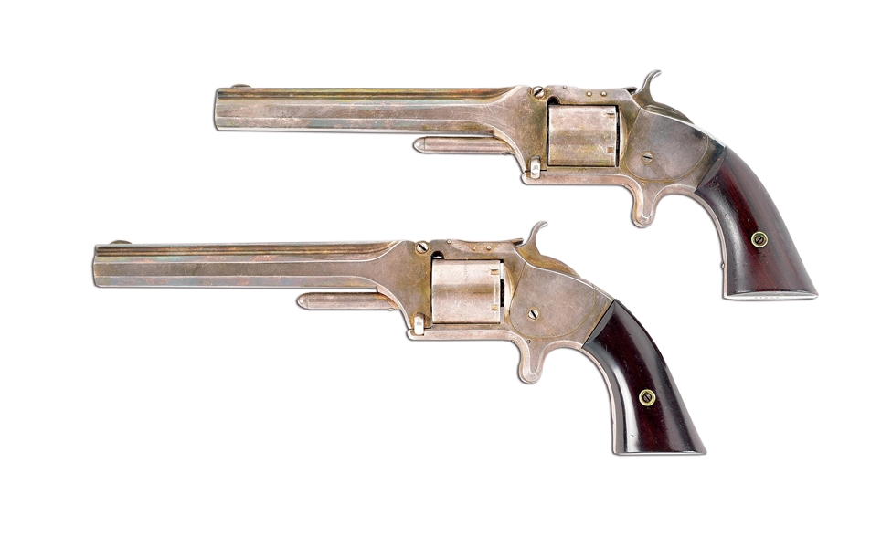 (A) CASED PAIR OF SMITH AND WESSON NO. 2 REVOLVERS.