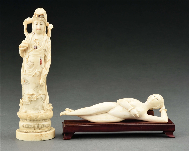 LOT OF 2: IVORY CARVINGS.