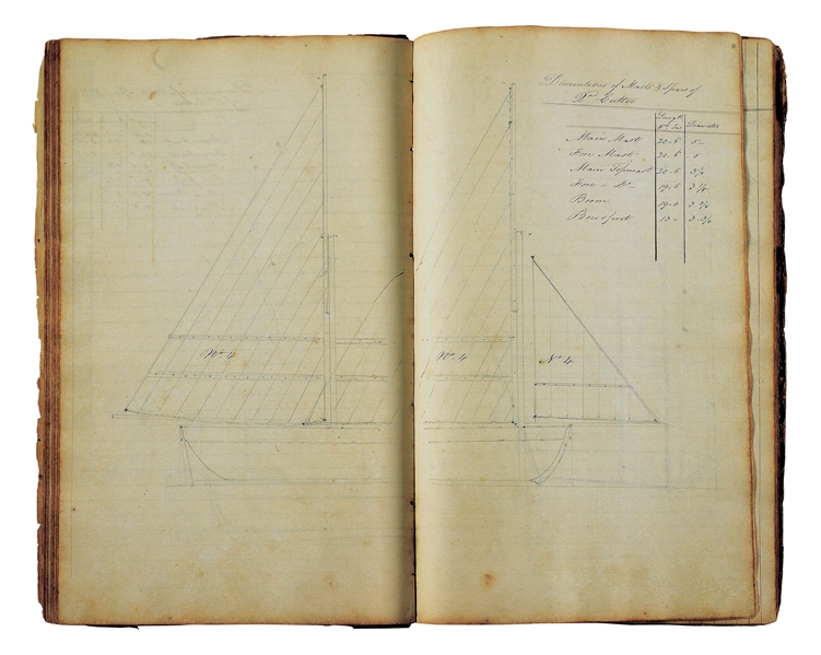 USS NORTH CAROLINA RIGGING BOOK WITH BOAT PLANS, 1819.