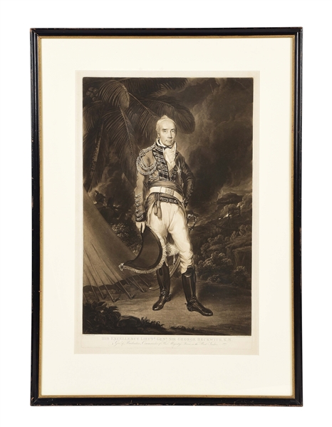 MEZZOTINT PORTRAIT OF LIEUTENANT GENERAL SIR GEORGE BECKWITH, AFTER ECKSTEIN, C. 1810