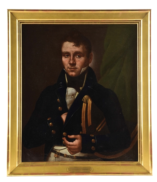 PORTRAIT OF A ROYAL NAVY LIEUTENANT BY THE "PALERMO ARTIST" C. 1806.