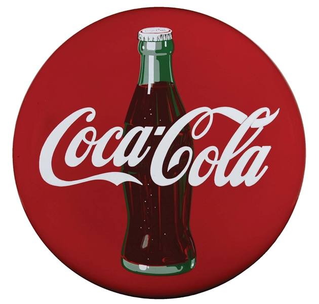 24 INCH PORCELAIN COCA-COLA BUTTON.