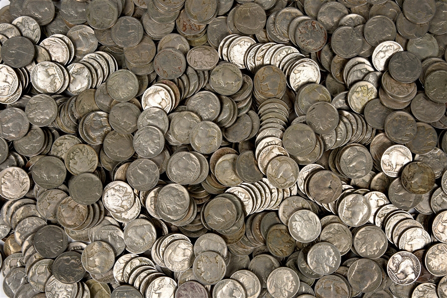 LOT OF 1000: 5¢ BUFFALO NICKELS.