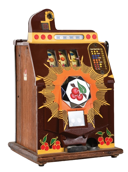 10¢ MILLS BURSTING CHERRY SLOT MACHINE.