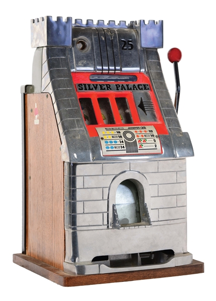 25¢ MILLS SILVER PALACE SLOT MACHINE.