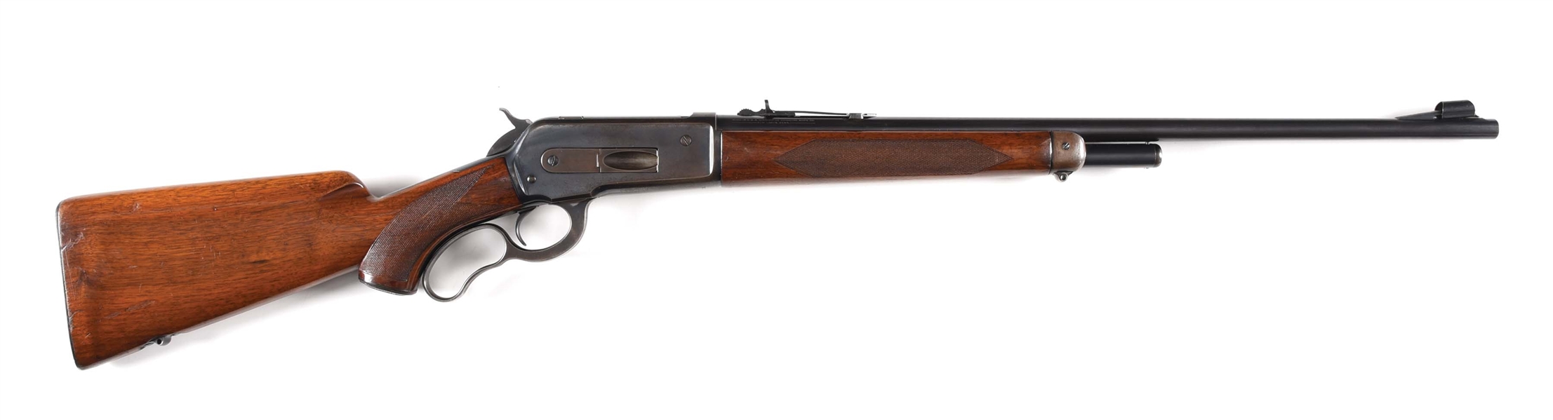 (C) PRE-WAR DELUXE WINCHESTER MODEL 71 LEVER ACTION RIFLE.