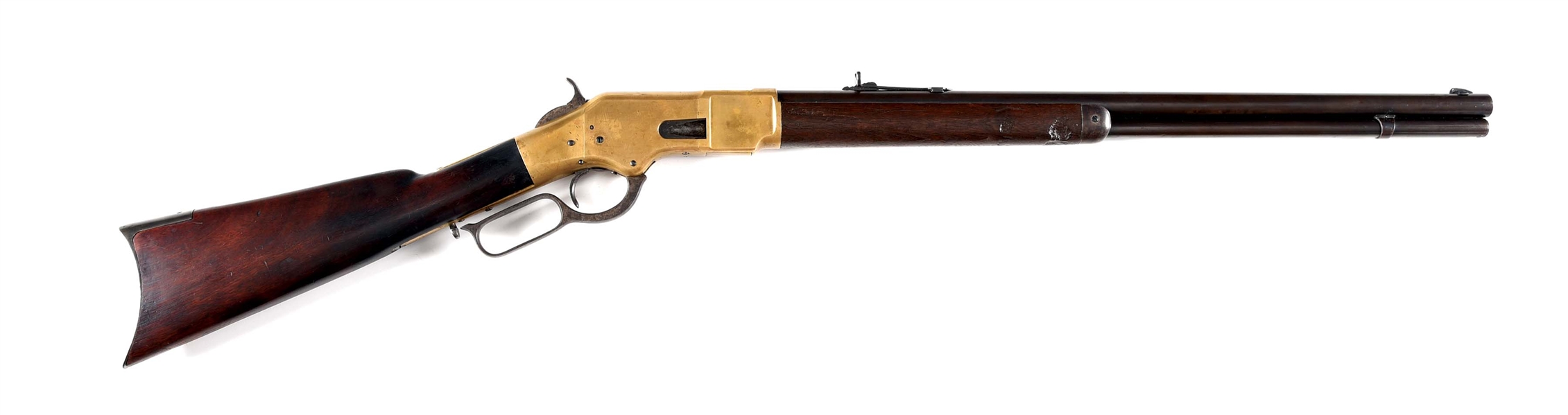 (A) 4TH MODEL WINCHESTER 1866 LEVER ACTION RIFLE.