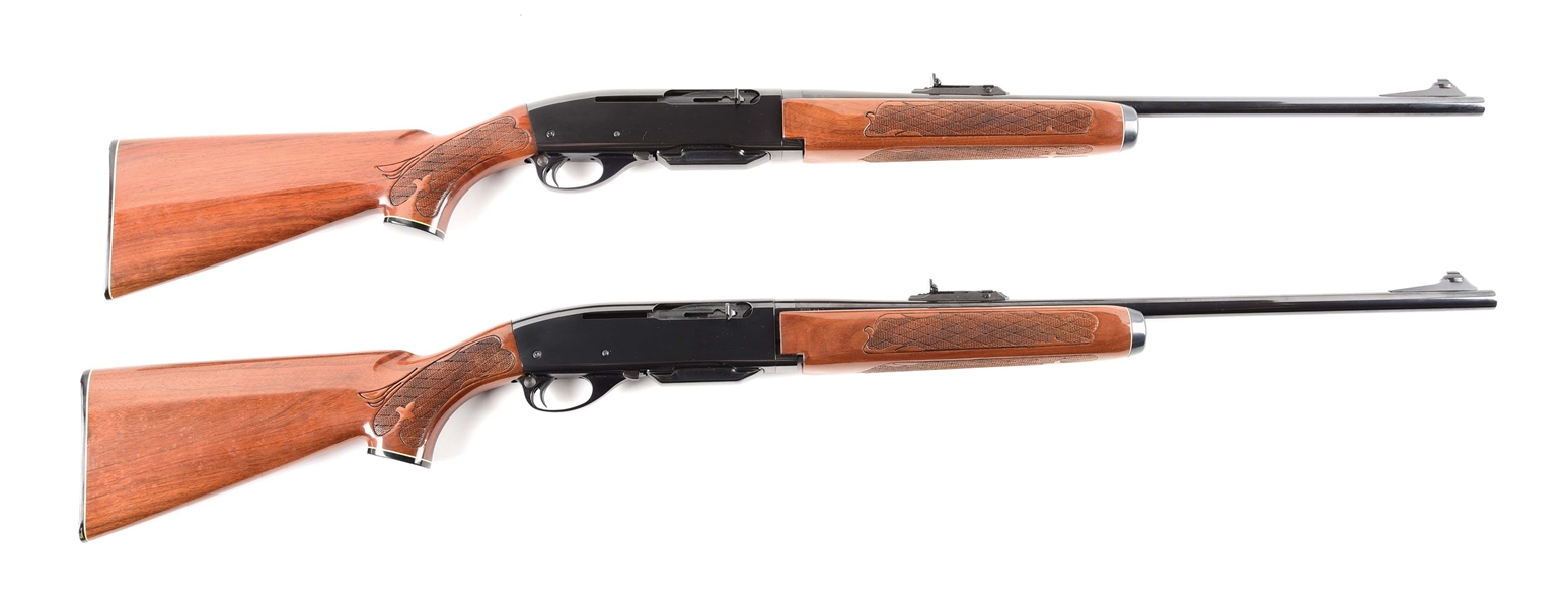 (C) LOT OF 2: REMINGTON MODEL 742 WOODSMATER SEMI-AUTOMATIC RIFLES PRESENTED TO ELMER KIETH AND NEAL KNOX.