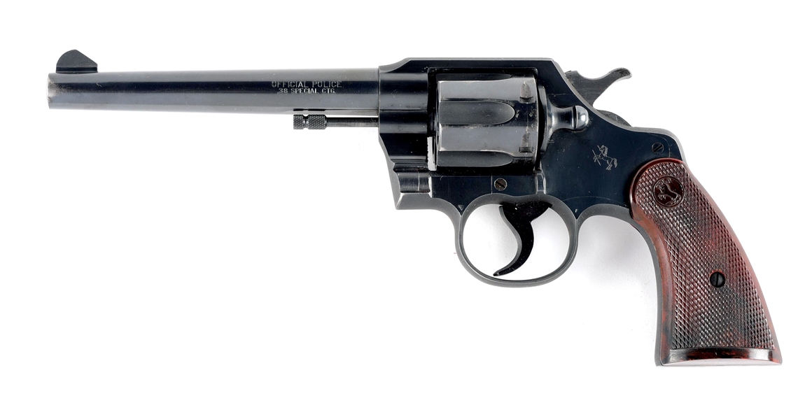 (C) COLT OFFICIAL POLICE DOUBLE ACTION .38 SPECIAL REVOLVER.