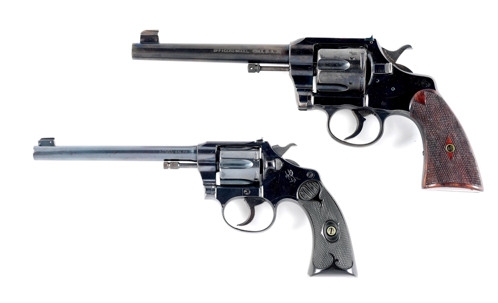 (C) LOT OF 2: COLT OFFICERS MODEL AND POLICE POSITIVE DOUBLE ACTION REVOLVERS.