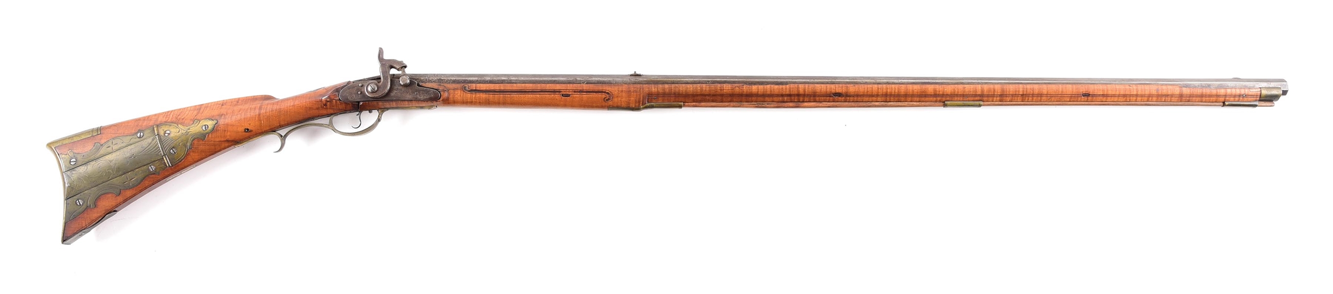 (A) ATTRIBUTED LEHIGH COUNTY KENTUCKY PERCUSSION RIFLE.