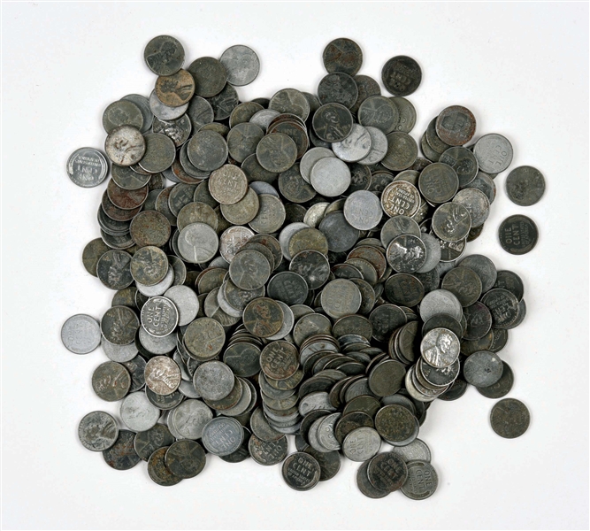 LOT OF 1000: 1¢ STEEL PENNIES.