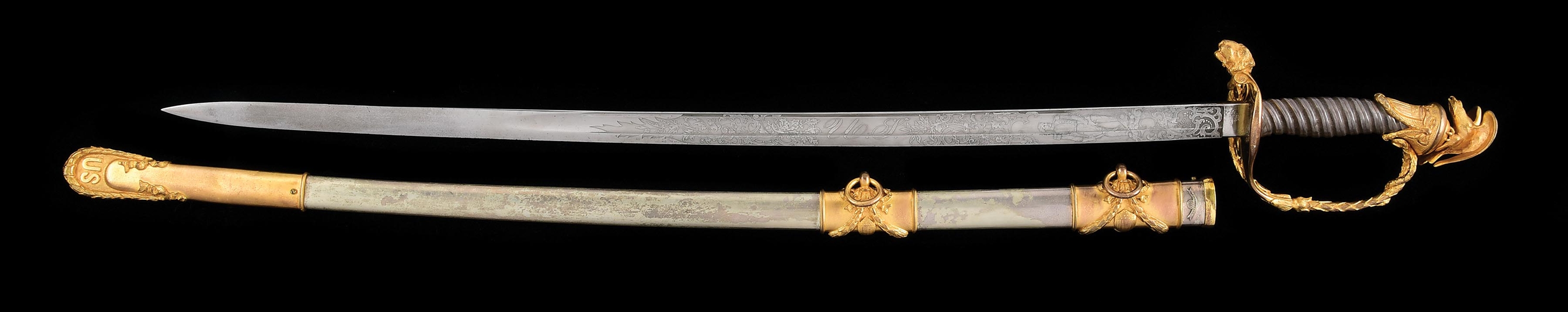 TIFFANY PRESENTATION SWORD AND CORPS BADGE OF CAPT. H.B. MASTERS