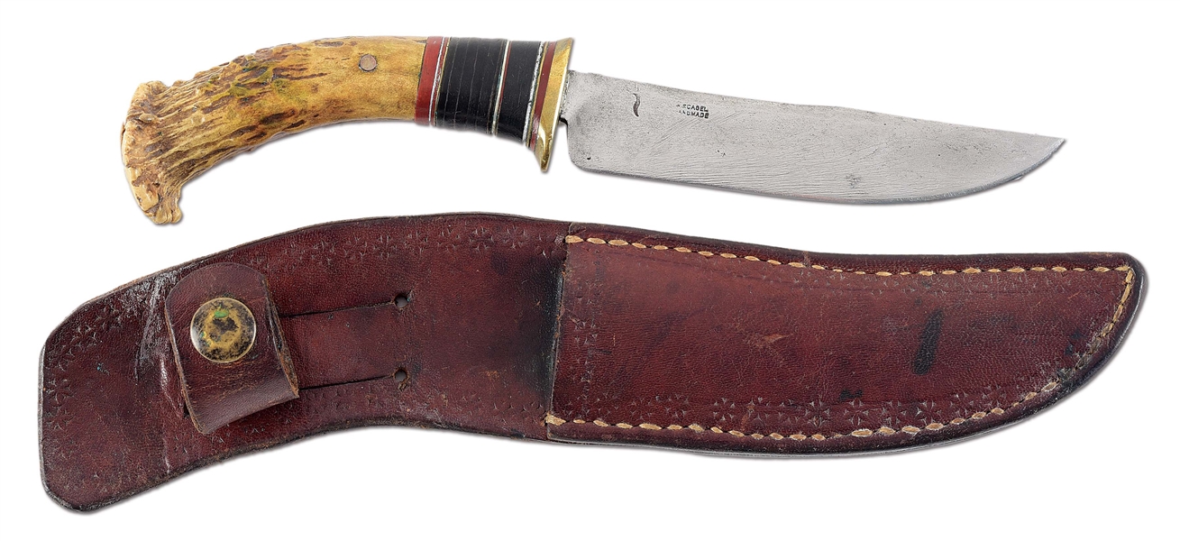 VERY FINE LATER SCAGEL HUNTER WITH SHEATH (1935-1945).