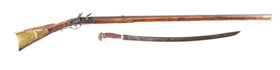 IMPORTANT KENTUCKY RIFLE AND EAGLE-HEAD SABER, BOTH BY JOHN NOLL.