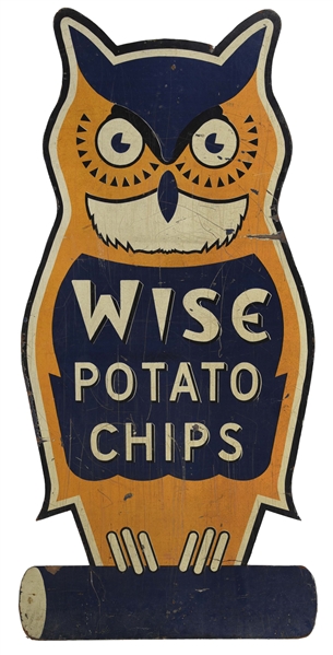 WOODEN WISE POTATO CHIPS SIGN.