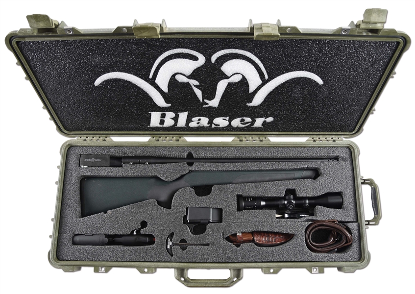 (M) BLASER R8 PROFESSIONAL PACKAGE IN .300 WIN MAG WITH CASE AND ACCESSORIES.
