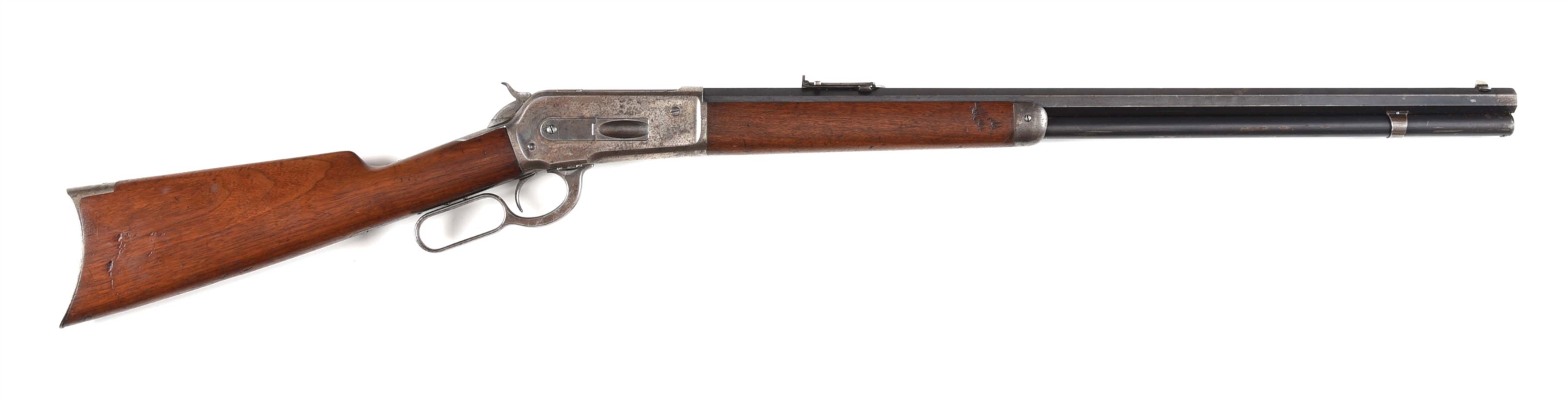 (A) WINCHESTER MODEL 1886 LEVER ACTION .45-70 RIFLE.
