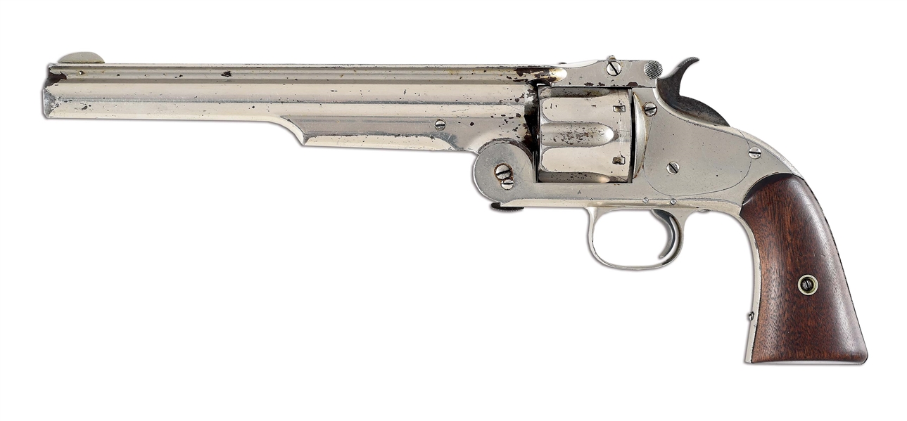 (A) DOCUMENTED 1 OF 200 NICKEL PLATED U.S. SMITH & WESSON NO. 3 AMERICAN REVOLVER.