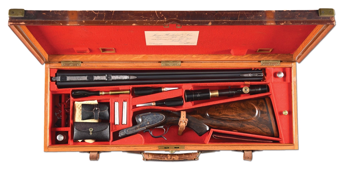 (C) OUTSTANDING WOODWARD .500 NITRO EXPRESS “AUTOMATIC” DOUBLE RIFLE IN CASE WITH ACCESSORIES.