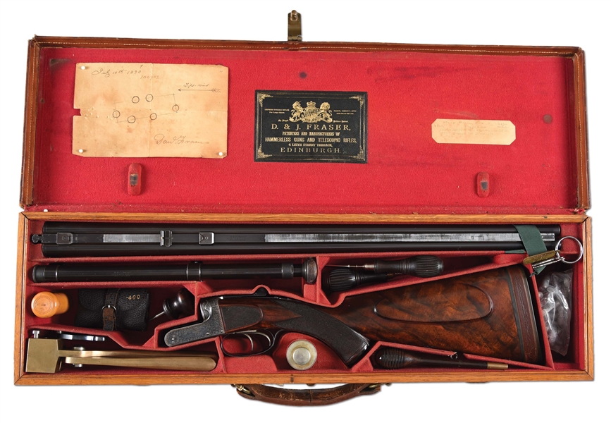 (A) EXQUISITE DANIEL FRASER .450-400 DOUBLE RIFLE IN CASE.