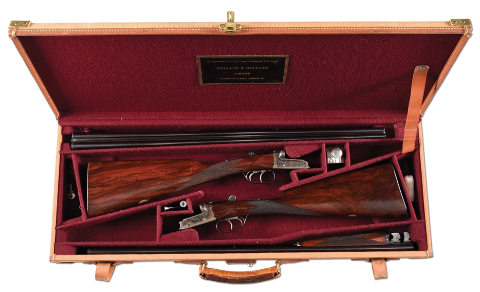 (C) NICE MATCHED PAIR OF HOLLAND & HOLLAND NORTHWOOD .410 BORE SIDE BY SIDE SHOTGUNS IN CASE.