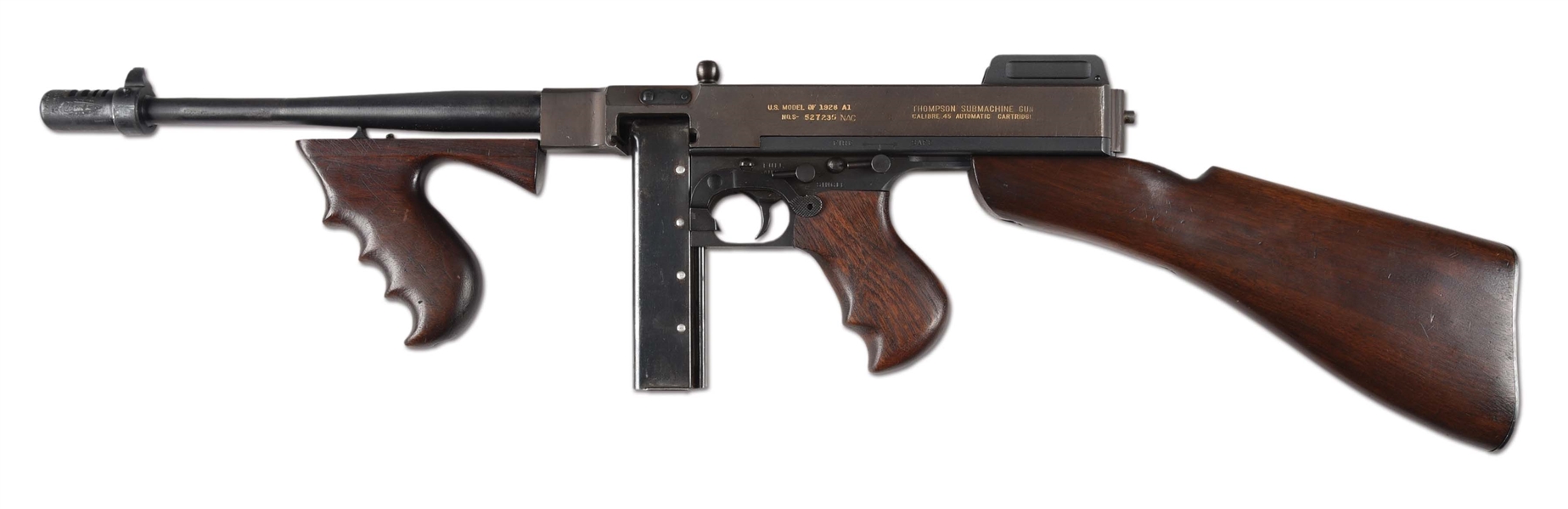 (N) ATTRACTIVE SAVAGE MANUFACTURED 1928A1 MACHINE GUN AS REFURBRISHED AND REGISTERED BY NUMRICH ARMS CORP (CURIO & RELIC). 