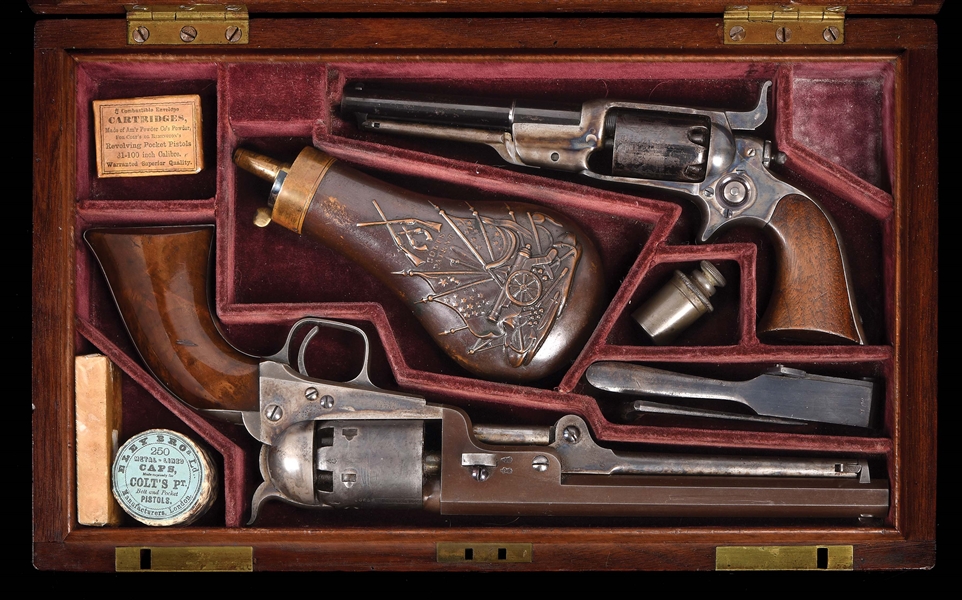 (A) HISTORICALLY IMPORTANT COLLECTION INCLUDING A UNIQUE CASED SET OF COLT MODEL 1851 NAVY AND 1855 SIDEHAMMER REVOLVERS FOR LOREN BALLOU, TRUSTED FRIEND AND EMPLOYEE OF COLONEL SAMUEL COLT
