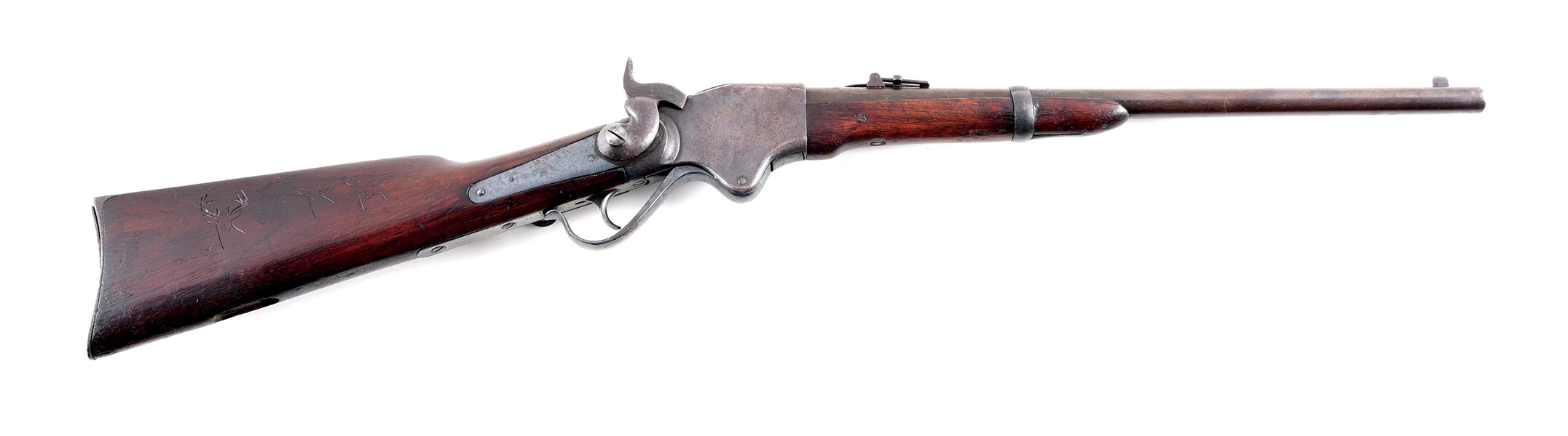 (A) SPENCER MODEL 1865 LEVER ACTION CARBINE MADE BY BURNSIDE RIFLE CO.