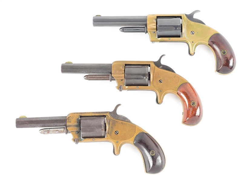 (A) LOT OF 3: WHITNEY SINGLE ACTION REVOLVERS.