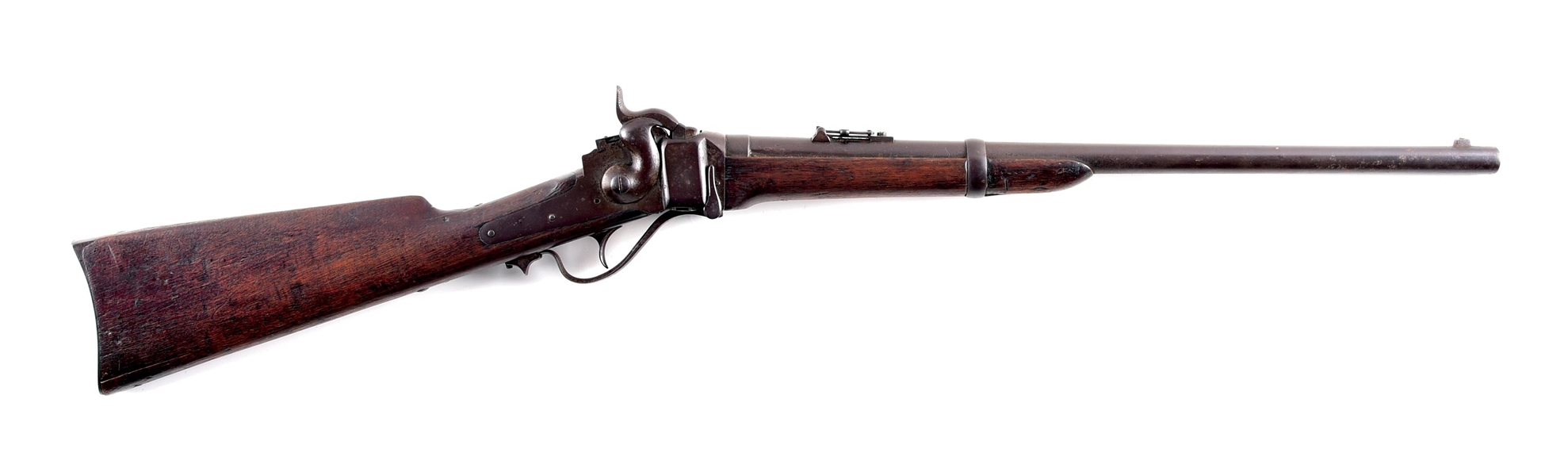 (A) SHARPS MODEL 1863 SINGLE SHOT CARTRIDGE CONVERSION CARBINE.