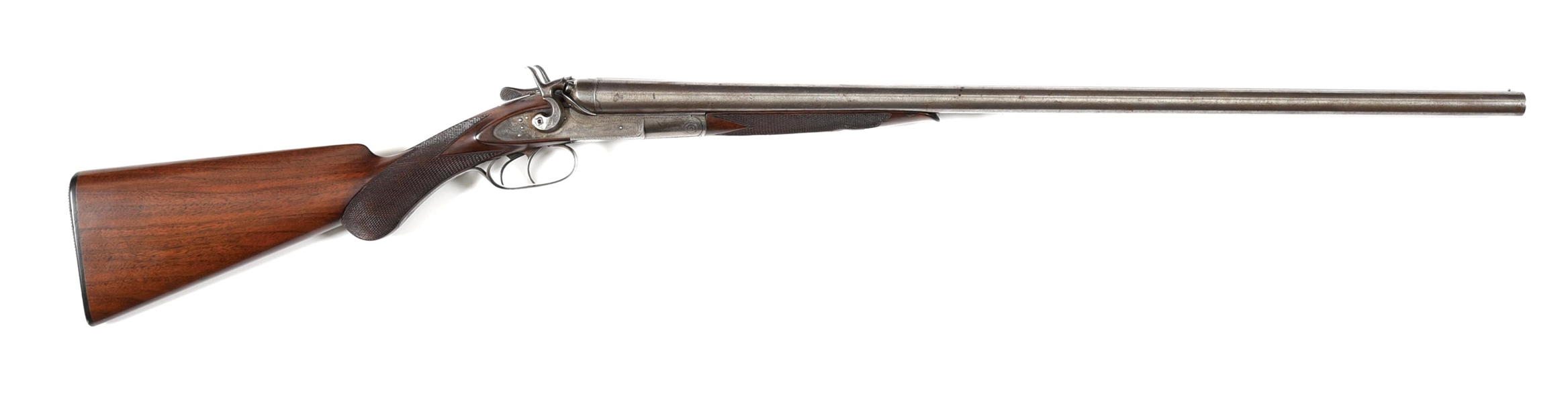 (A) REMINGTON MODEL 1882 HAMMER SIDE BY SIDE SHOTGUN.