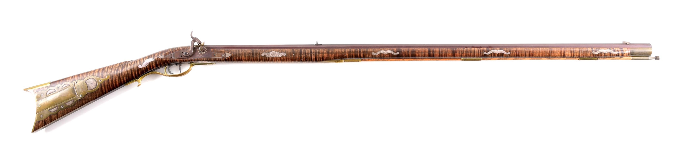 (A) CONTEMPORARY BEDFORD COUNTY PERCUSSION KENTUCKY RIFLE BY JOE SIVITS.