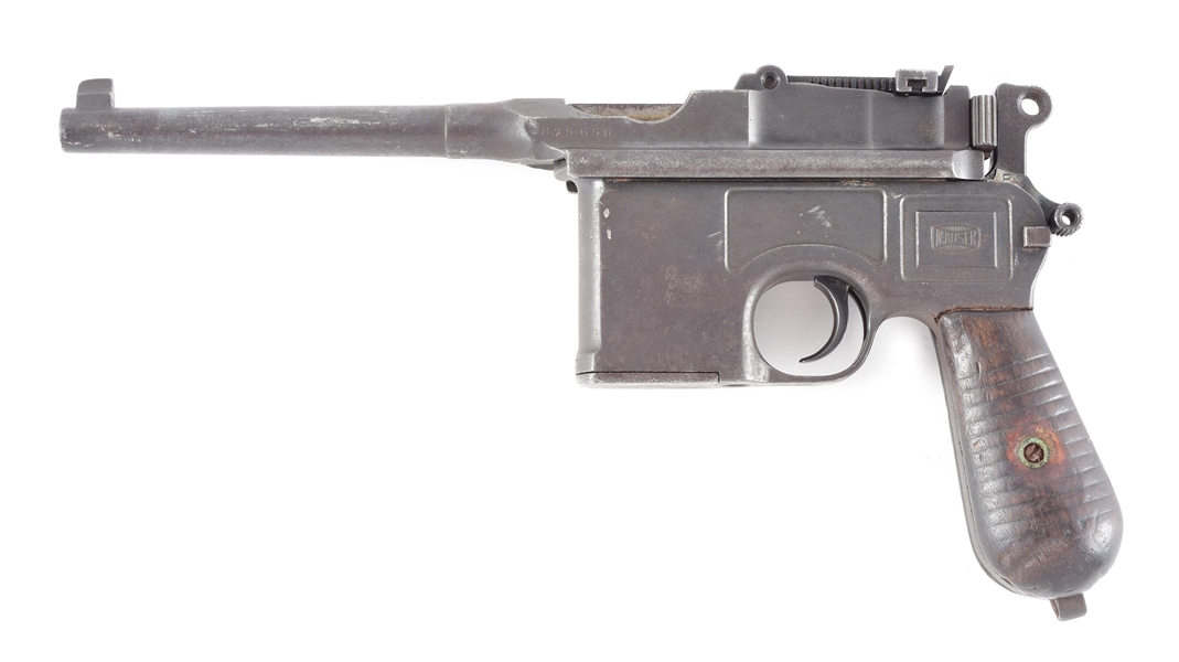 (C) CHINESE MARKED MAUSER C96 BROOMHANDLE SEMI AUTOMATIC PISTOL.