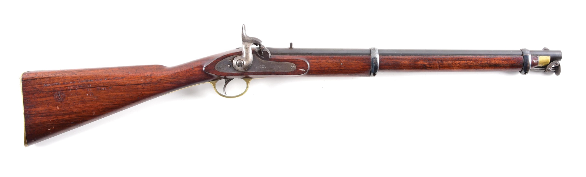 (A) PATTERN EXAMPLE OF AN ENFIELD PATTERN 1858 MOUNTED POLICE CARBINE FOR EAST INDIAN GOVERNMENT SERVICE.