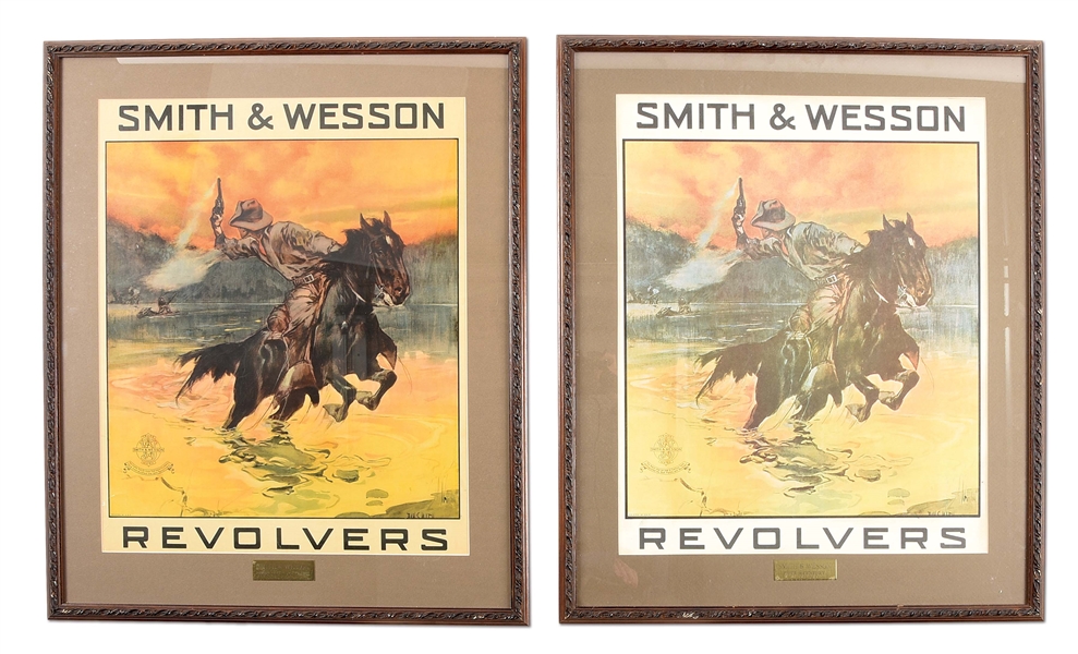 LOT OF 2: FRAMED SMITH & WESSON POSTERS.