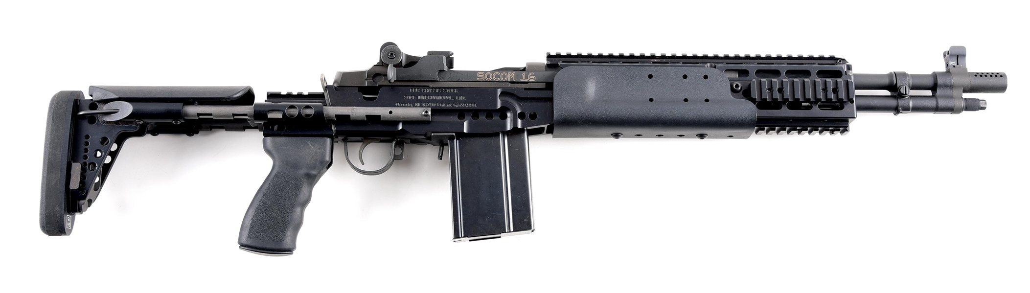 (M) SPRINGFIELD SOCOM 16 M1A SEMI AUTOMATIC RIFLE IN DESIRABLE EBR CHASSIS.