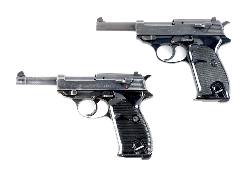 (C) LOT OF 2: WALTHER P38 AND SPREEWERK P38 SEMI-AUTOMATIC PISTOLS.