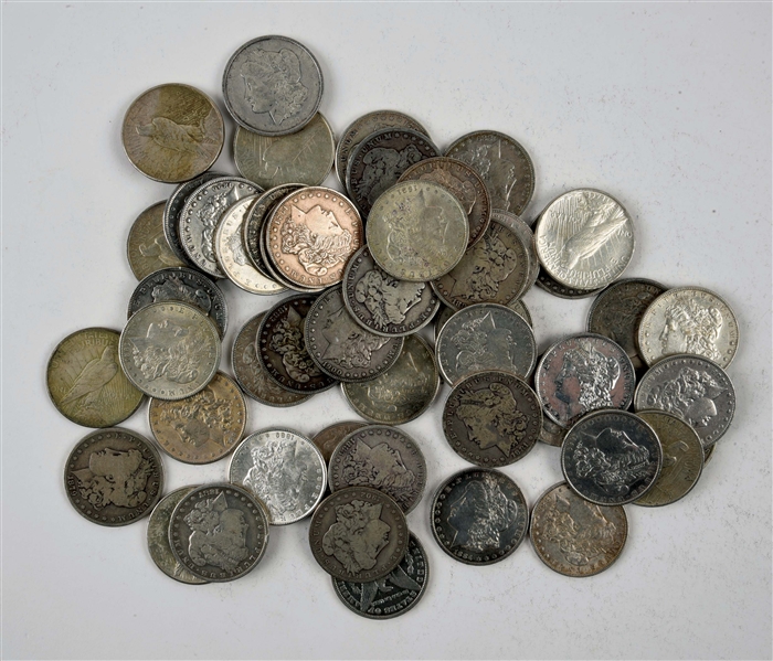 COIN LOT OF 50 SILVER DOLLARS. 